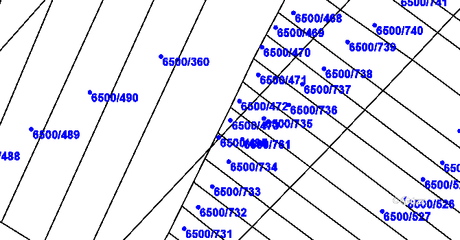 Parcela st. 6500/473 v KÚ Archlebov, Katastrální mapa