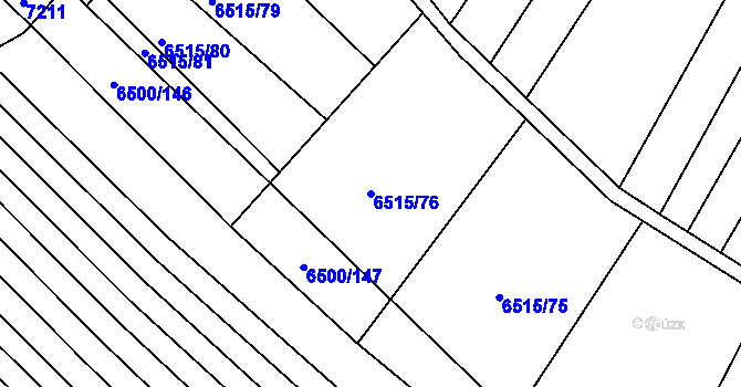 Parcela st. 6515/76 v KÚ Archlebov, Katastrální mapa