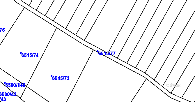 Parcela st. 6515/77 v KÚ Archlebov, Katastrální mapa