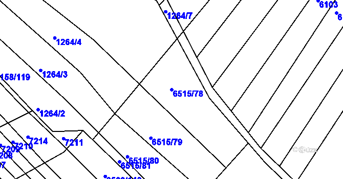 Parcela st. 6515/78 v KÚ Archlebov, Katastrální mapa