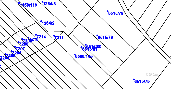 Parcela st. 6515/80 v KÚ Archlebov, Katastrální mapa