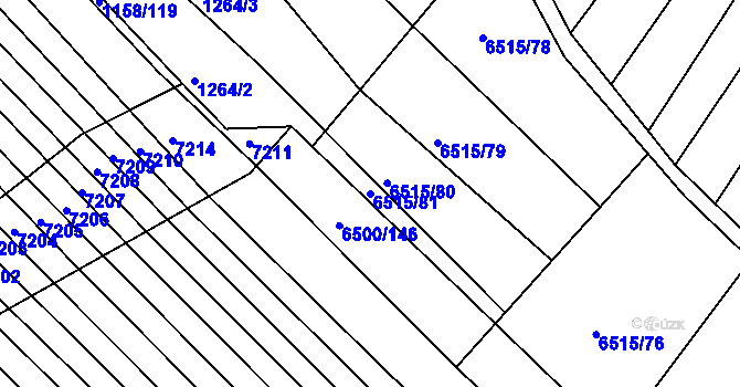 Parcela st. 6515/81 v KÚ Archlebov, Katastrální mapa