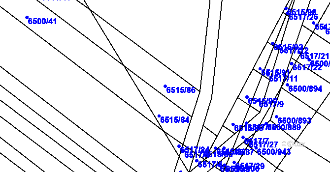 Parcela st. 6515/86 v KÚ Archlebov, Katastrální mapa