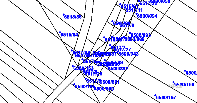 Parcela st. 6515/87 v KÚ Archlebov, Katastrální mapa