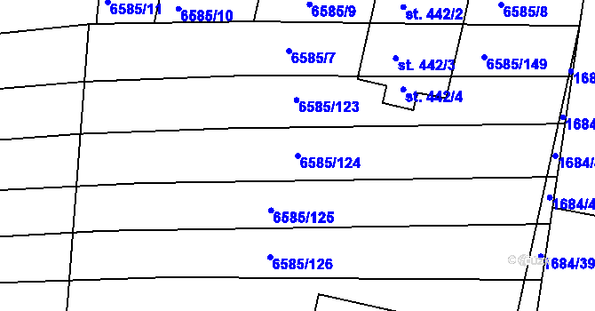 Parcela st. 6585/124 v KÚ Archlebov, Katastrální mapa