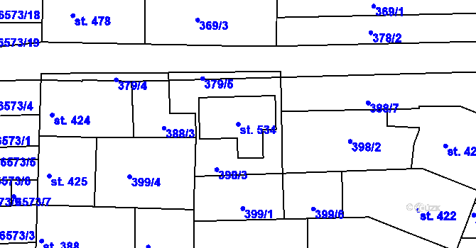 Parcela st. 534 v KÚ Archlebov, Katastrální mapa