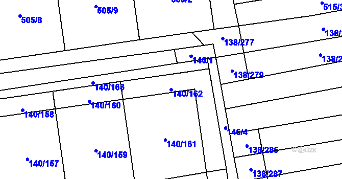 Parcela st. 140/162 v KÚ Archlebov, Katastrální mapa