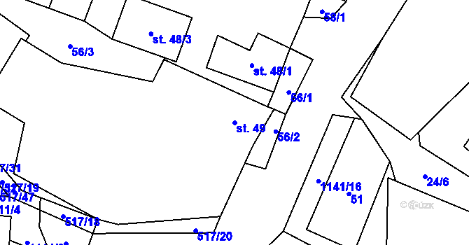 Parcela st. 49 v KÚ Arnolec, Katastrální mapa