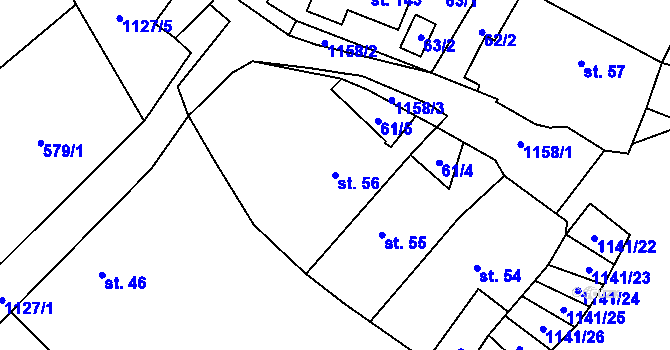 Parcela st. 56 v KÚ Arnolec, Katastrální mapa