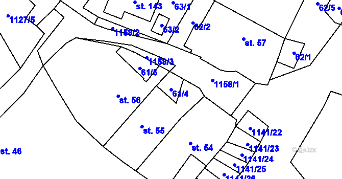 Parcela st. 61/4 v KÚ Arnolec, Katastrální mapa