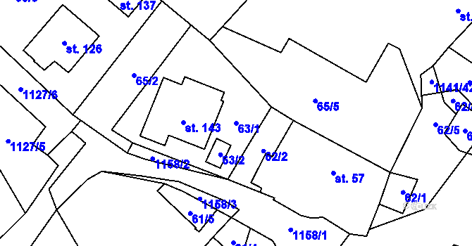 Parcela st. 63/1 v KÚ Arnolec, Katastrální mapa