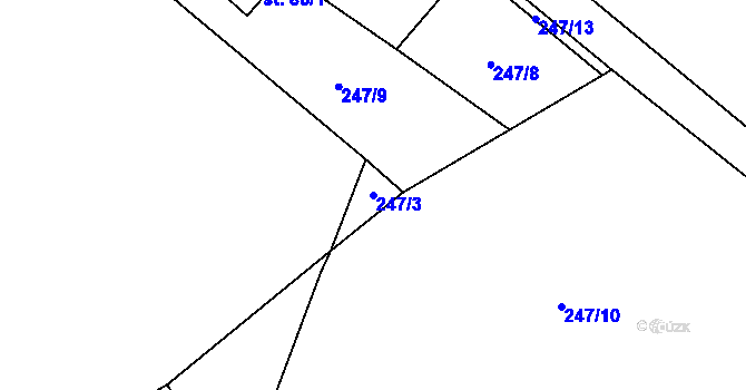 Parcela st. 247/3 v KÚ Arnolec, Katastrální mapa