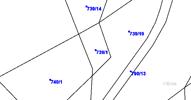 Parcela st. 739/1 v KÚ Arnolec, Katastrální mapa