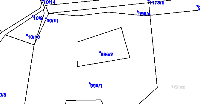 Parcela st. 996/2 v KÚ Arnolec, Katastrální mapa