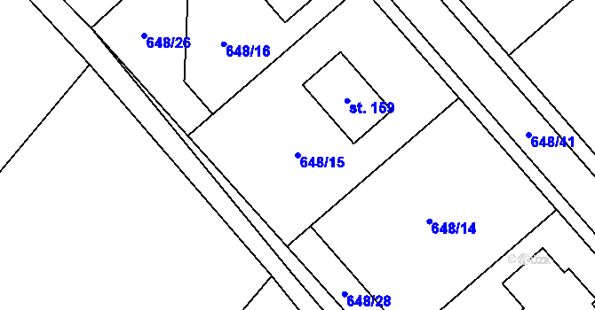 Parcela st. 648/15 v KÚ Arnolec, Katastrální mapa