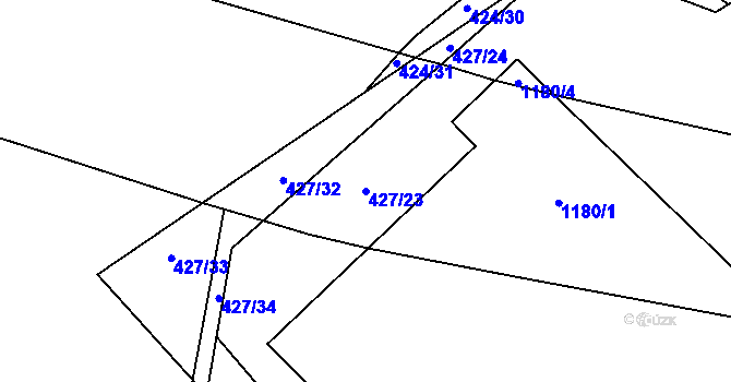 Parcela st. 427/23 v KÚ Arnolec, Katastrální mapa
