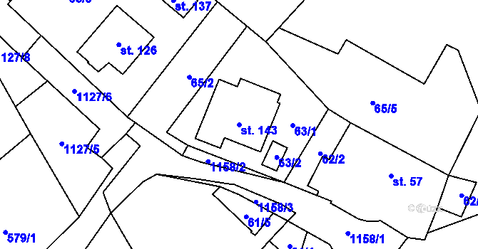 Parcela st. 143 v KÚ Arnolec, Katastrální mapa
