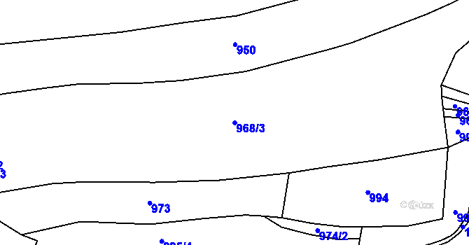 Parcela st. 968/3 v KÚ Arnolec, Katastrální mapa