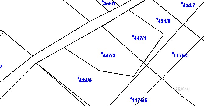 Parcela st. 447/3 v KÚ Arnolec, Katastrální mapa