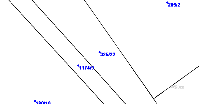 Parcela st. 325/22 v KÚ Arnolec, Katastrální mapa