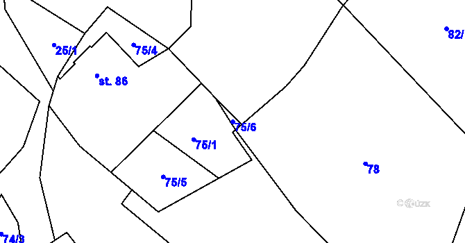 Parcela st. 75/6 v KÚ Arnolec, Katastrální mapa