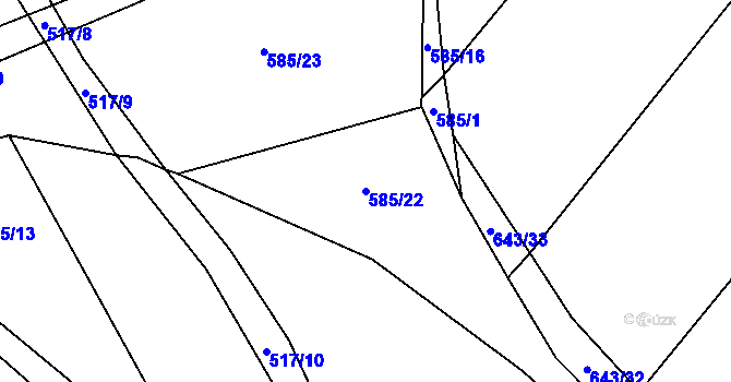 Parcela st. 585/22 v KÚ Arnolec, Katastrální mapa