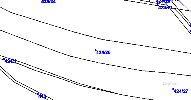 Parcela st. 424/26 v KÚ Arnolec, Katastrální mapa