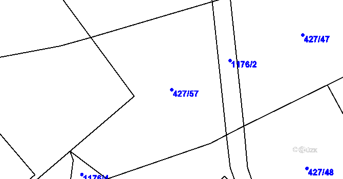 Parcela st. 427/57 v KÚ Arnolec, Katastrální mapa