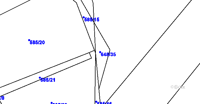Parcela st. 648/35 v KÚ Arnolec, Katastrální mapa