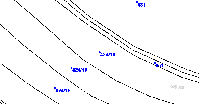 Parcela st. 424/14 v KÚ Arnolec, Katastrální mapa