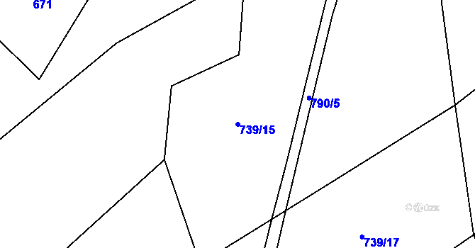 Parcela st. 739/15 v KÚ Arnolec, Katastrální mapa