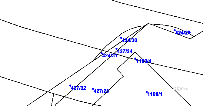 Parcela st. 424/31 v KÚ Arnolec, Katastrální mapa