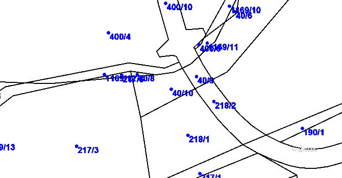 Parcela st. 40/10 v KÚ Arnolec, Katastrální mapa
