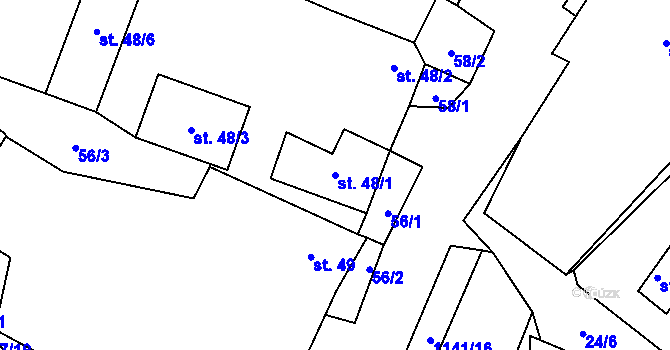 Parcela st. 48/1 v KÚ Arnolec, Katastrální mapa