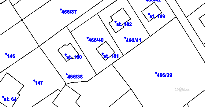 Parcela st. 181 v KÚ Arnoltice, Katastrální mapa