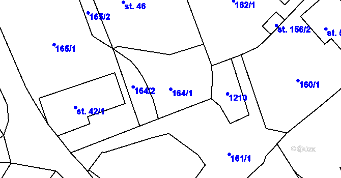 Parcela st. 164/1 v KÚ Arnoltice, Katastrální mapa