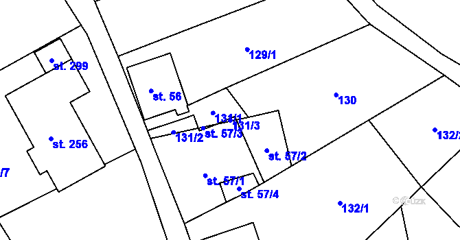 Parcela st. 131/3 v KÚ Arnoltice, Katastrální mapa
