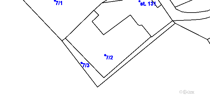 Parcela st. 7/2 v KÚ Bynovec, Katastrální mapa
