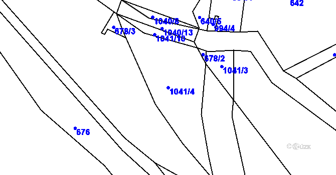 Parcela st. 1041/4 v KÚ Arnoštovice, Katastrální mapa