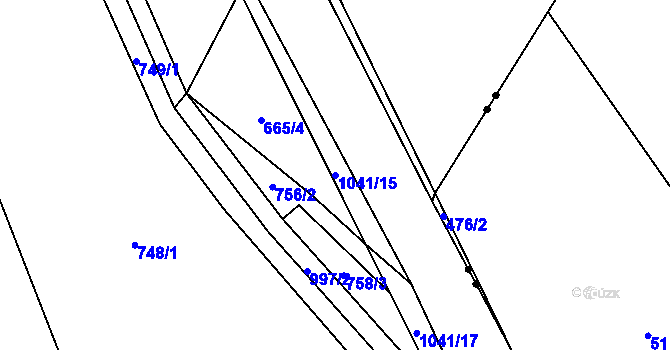 Parcela st. 1041/15 v KÚ Arnoštovice, Katastrální mapa