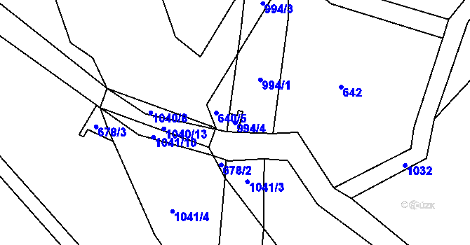 Parcela st. 994/4 v KÚ Arnoštovice, Katastrální mapa