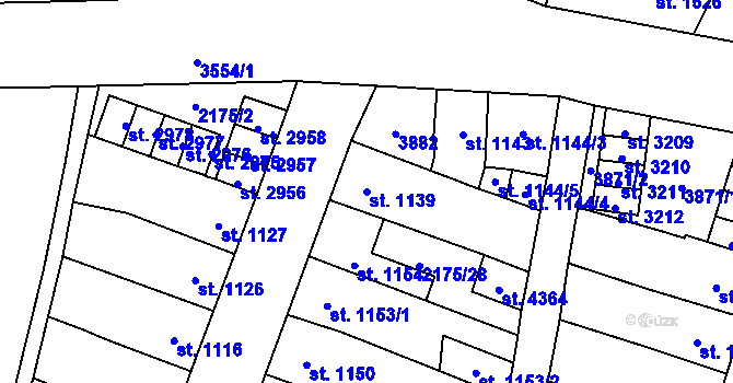 Parcela st. 1139 v KÚ Aš, Katastrální mapa