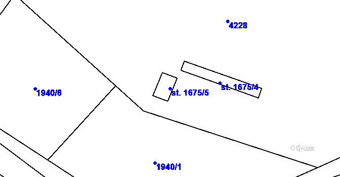Parcela st. 1675/5 v KÚ Aš, Katastrální mapa
