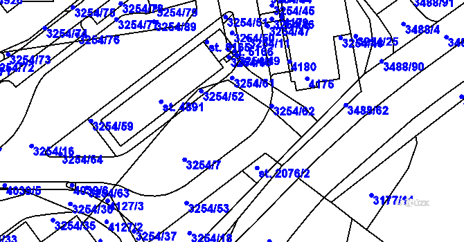 Parcela st. 2076/1 v KÚ Aš, Katastrální mapa