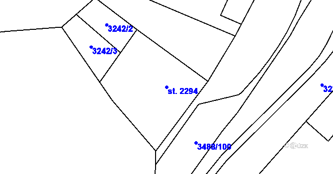 Parcela st. 2294 v KÚ Aš, Katastrální mapa