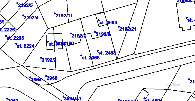 Parcela st. 2463 v KÚ Aš, Katastrální mapa