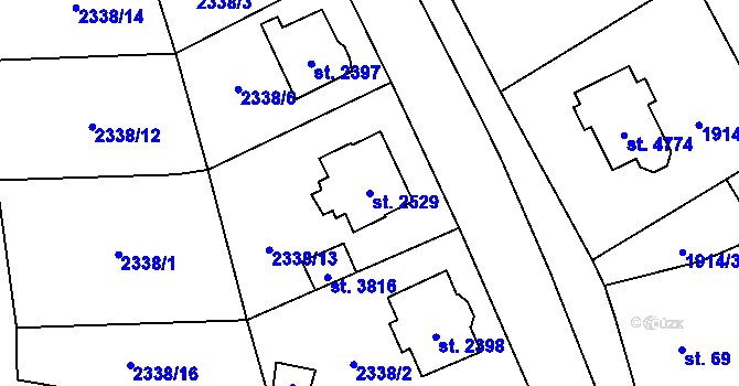 Parcela st. 2529 v KÚ Aš, Katastrální mapa