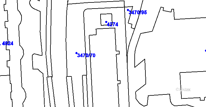 Parcela st. 2740 v KÚ Aš, Katastrální mapa