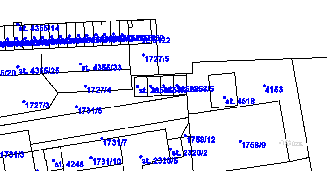 Parcela st. 2858/4 v KÚ Aš, Katastrální mapa