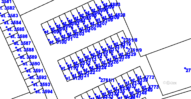 Parcela st. 3116 v KÚ Aš, Katastrální mapa